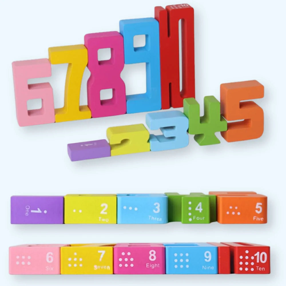 NumberBlocks™ - Jeu de Construction en Bois Montessori
