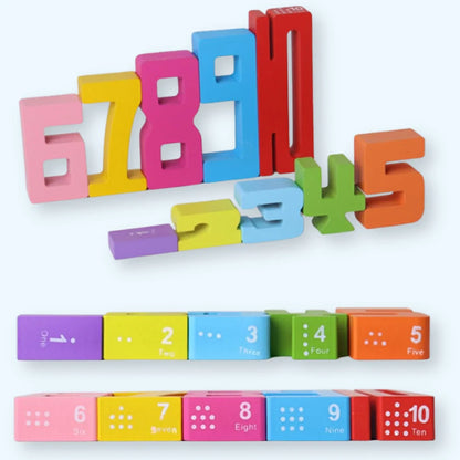 NumberBlocks™ - Jeu de Construction en Bois Montessori