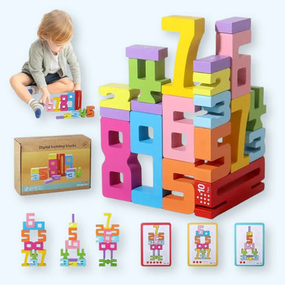 NumberBlocks™ - Jeu de Construction en Bois Montessori