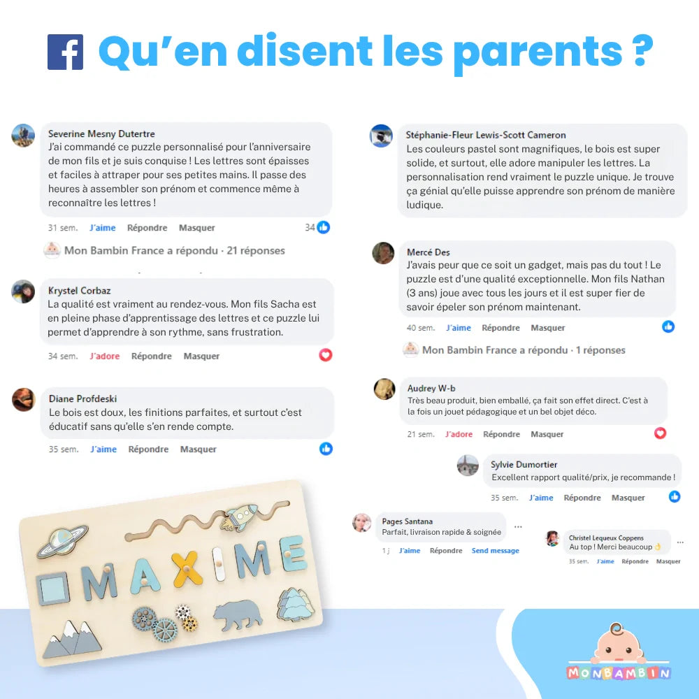 Puzzle Prénom Personnalisé en Bois