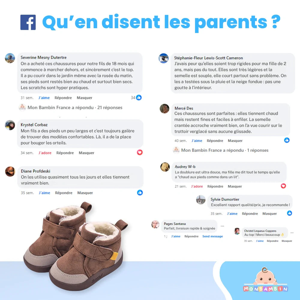 Chaussures d’hiver rembourrées pour enfants