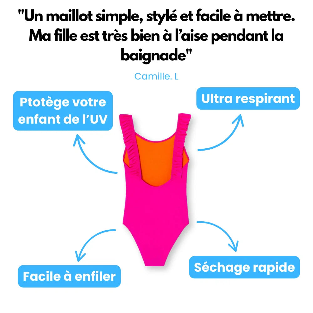 Maillot de bain une pièce fille anti UV