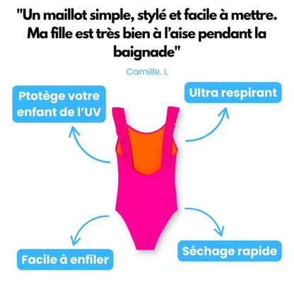 Maillot de bain une pièce fille anti UV