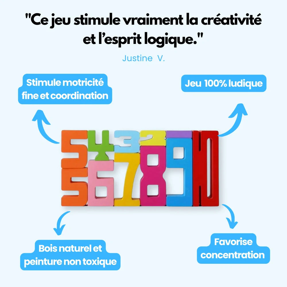 NumberBlocks™ - Jeu de Construction en Bois Montessori